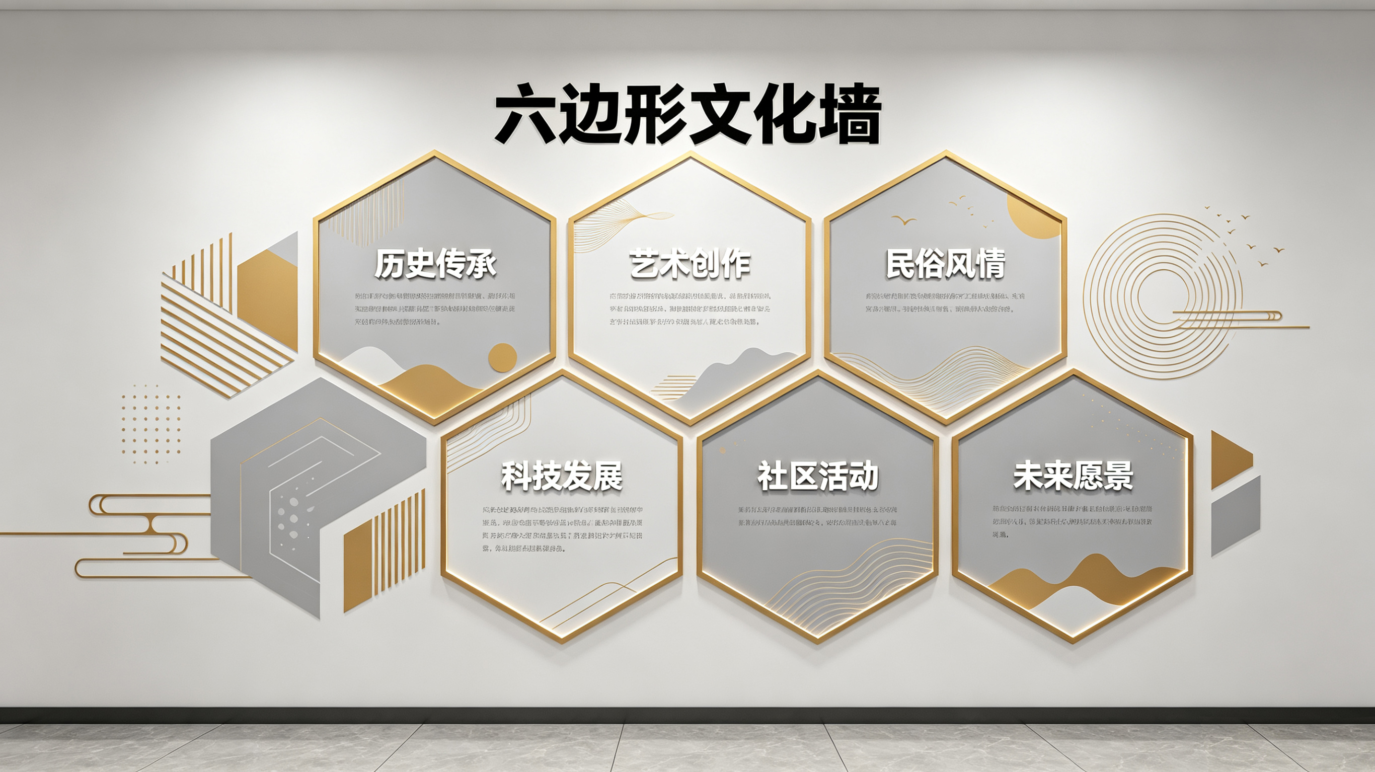 南涧企业文化墙 | 六边形信息美学